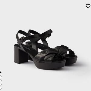 Prada Black Leather Platform Heels